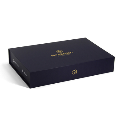 Custom Rigid Magnetic Closure Luxury Foldable Black Gift Box Packaging
