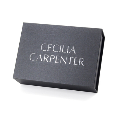 Grey Magnetic Gift Box Packaging With Custom Silvery Logo