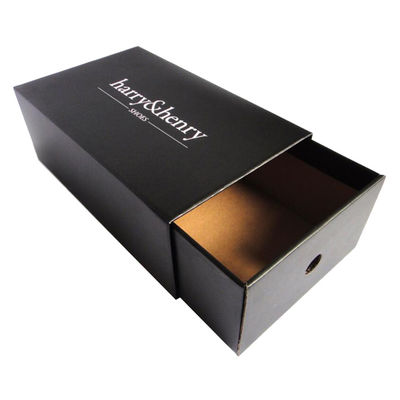 Luxury Black White Pull Out Sliding Drawer Type Shoe Box Packaging With Custom Logo